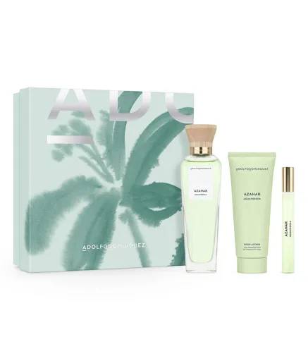ADOLFO DOMINGUEZ AZAHAR AGUAFRESCA EAU DE TOILETTE 120ML VAPORIZADOR + LOCION CORPORAL PERFUMADA 1U + VIAL 10ML VAPORIZADOR