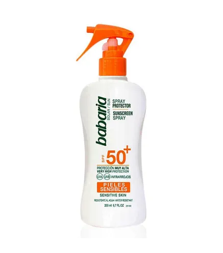 BABARIA SOLAR SPRAY SPF50+ PIEL SENSIBLE WATERPROOF 200ML VAPORIZADOR