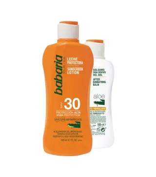 BABARIA SOLAR LECHE ALOE VERA SPF30 200ML + AFTER SUN 100ML