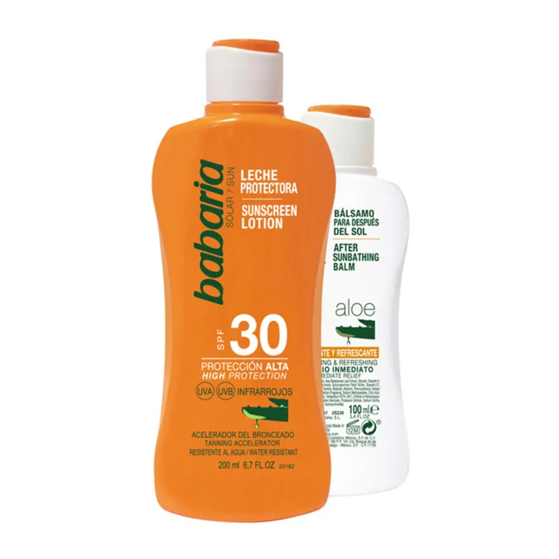 BABARIA SOLAR LECHE ALOE VERA SPF30 200ML + AFTER SUN 100ML