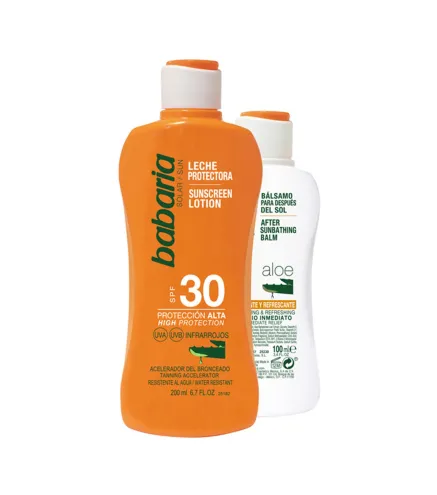 BABARIA SOLAR LECHE ALOE VERA SPF30 200ML + AFTER SUN 100ML