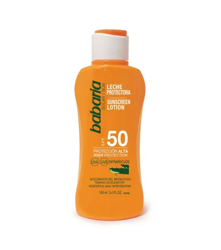 BABARIA ALOE VERA LECHE CORPORAL SPF50 PROTECCION ALTA 100ML