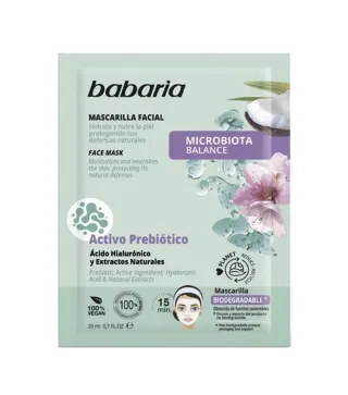 BABARIA ACIDO HYALURONICO MASCARILLA FACIAL MICROBIOTA 20ML