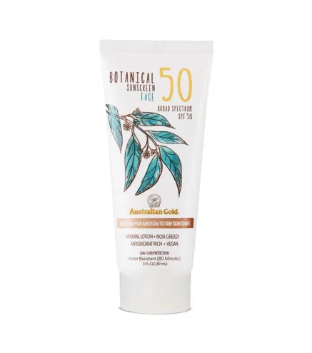 AUSTRALIAN GOLD BOTANICAL CREMA SOLAR FACIAL SPF50 MINERAL LOTION 89ML