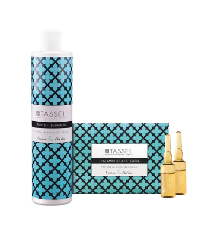 TASSEL ANTI-CAIDA CHAMPU 400ML + TRATAMIENTO 12 AMPOLLAS