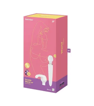 SATISFYER DOUBLE WAND-ER VIBRADOR BLANCO 1UN