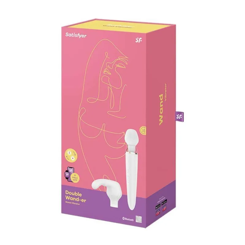 SATISFYER DOUBLE WAND-ER VIBRADOR BLANCO 1UN SATISFYER DOUBLE WAND-ER VIBRADOR BLANCO 1UN
