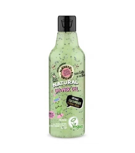 NATURA SIBERICA SKIN SUPER GOOD NATURAL GEL DE BAÑO DE PEPINO ORGÁNICO Y SEMILLAS DE ALBAHACA 250ML