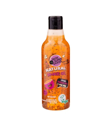 NATURA SIBERICA SKIN SUPER GOOD NATURAL GEL DE BAÑO DE FRUTA DE LA PASIÓN ORGÁNICA Y SEMILLAS DE ALBAHACA 250ML