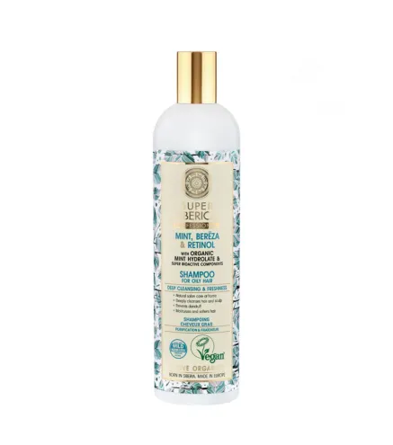 NATURA SIBERICA MENTA ABEDUL RETINOL CHAMPU PROFESIONAL CABELLO GRASO 400ML