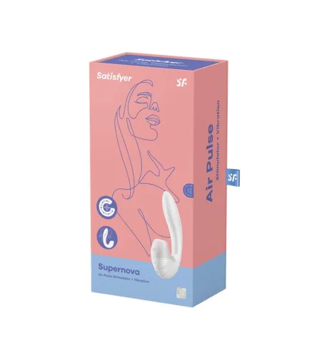 SATISFYER SUPERNOVA ESTIMULADOR Y VIBRADOR DE AIRE BLANCO 1UN