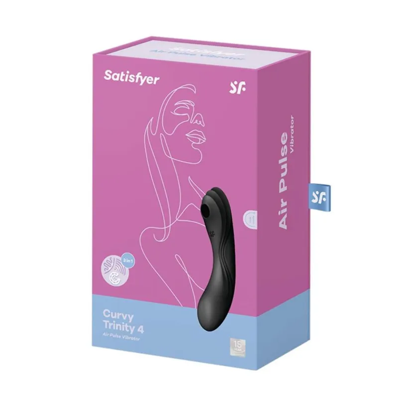 SATISFYER CURVY TRINITY 3 VIBRADOR DE AIRE NEGRO NEGRO 1UN SATISFYER CURVY TRINITY 3 VIBRADOR DE AIRE NEGRO NEGRO 1UN