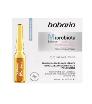 BABARIA MICROBIOTA BALANCE TRATAMIENTO AMPOLLAS REVITALIZANTES PIEL SENSIBLE USO DIARIO 5UN