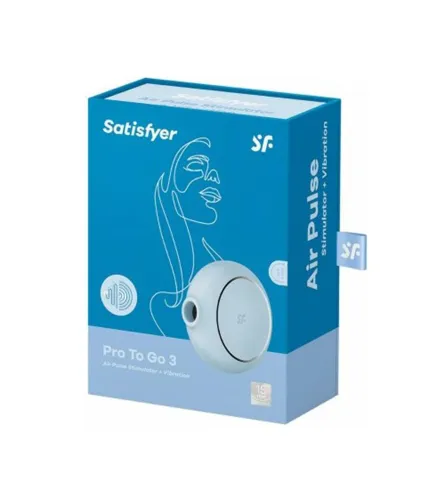 SATISFYER PRO TO GO 3 VIBRADOR Y ESTIMULADOR DE AIRE AZUL 1UN