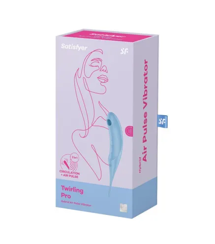 SATISFYER TWIRLING PRO VIBRADOR AIR PULSE HYBRID AZUL 1UN