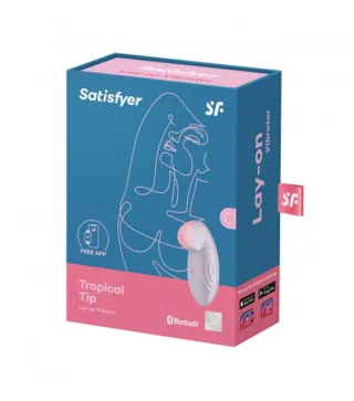 SATISFYER TROPICAL TIP VIBRADOR LAY-ON LILA BLUETOOTH 1UN