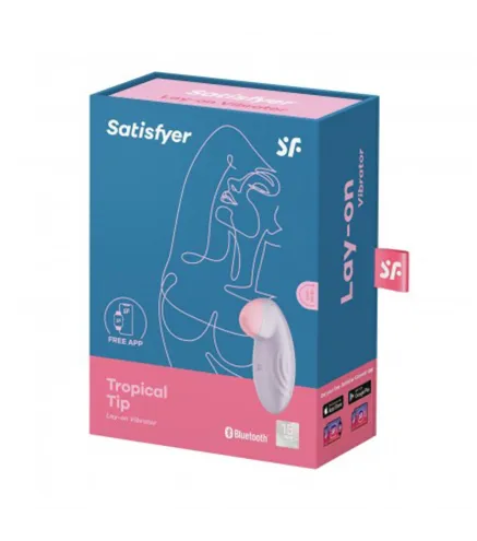 SATISFYER TROPICAL TIP VIBRADOR LAY-ON LILA BLUETOOTH 1UN