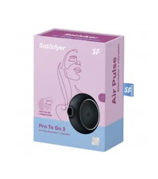 SATISFYER PRO TO GO 3 VIBRADOR Y ESTIMULADOR DE AIRE NEGRO NEGRO 1UN