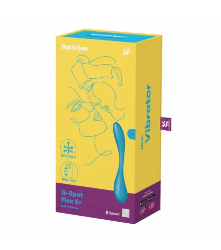 SATISFYER G-SPOT FLEX5+ MULTI-VIBRADOR AZUL BLUETOOTH 1UN
