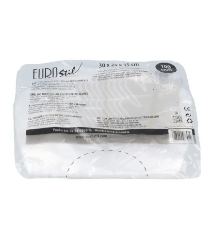 EUROSTIL TRANSPARENTES GUANTES DESECHABLES BOLSA 100UN