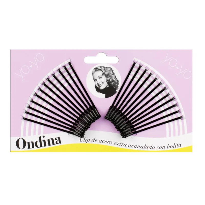 EUROSTIL ACANALADO CLIPS ACERO CON BOLITA NEGRA 50MM PACK 1UN EUROSTIL ACANALADO CLIPS ACERO CON BOLITA NEGRA 50MM PACK 1UN