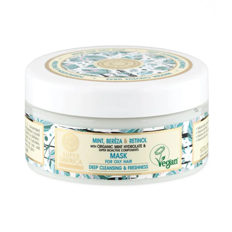 NATURA SIBERICA MENTA ABEDUL RETINOL MASCARILLA CAPILAR CABELLO GRASO 400ML