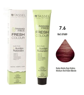 EUROSTIL FRESH COLOUR CREMA DECOLORANTE 7.6 RUBIO MEDIO ROJO VIOLETA SIN AMONIACO 1UN