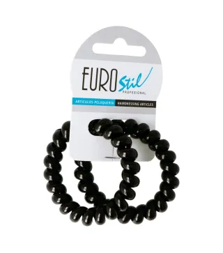 EUROSTIL NEGRO NEGRO GOMAS EN ESPIRAL GRANDE 55CM PACK 1UN