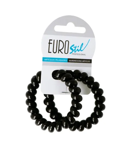 EUROSTIL NEGRO NEGRO GOMAS EN ESPIRAL GRANDE 55CM PACK 1UN