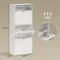 Zapatero Estrecho con 3 Cajones Abatibles Estantes Ajustables y Compartimento Abierto Capacidad para 12-18 Pares Blanco