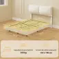Cama Doble de 135x190 cm Somier con Cabecero Acolchado Efecto Flotante Estructura Metálica Beige