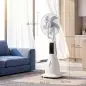 Ventilador Nebulizador 90W Oscilación de 75° 3 Velocidades 5 Aspas Depósito de Agua de 3L 5 Ruedas Control Remoto