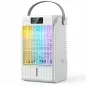 Mini Enfriador de Aire 4 en 1 con 4 Velocidades 2 Modos de Nebulización Luz LED RGB de 7 Colores Blanco