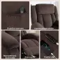 Sillón Relax Reclinable Eléctrico Levanta Personas con Puerto USB Control Remoto Asiento Ancho Reposapiés Marrón