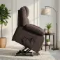 Sillón Relax Reclinable Eléctrico Levanta Personas con Puerto USB Control Remoto Asiento Ancho Reposapiés Marrón