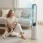 Enfriador de Aire 3 en 1 con Depósito de 1,7L Modos Ajustables Temporizador Control Remoto 24,7x24,7x109,5 cm Blanco