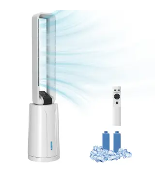 Enfriador de Aire 3 en 1 con Depósito de 1,7L Modos Ajustables Temporizador Control Remoto 24,7x24,7x109,5 cm Blanco