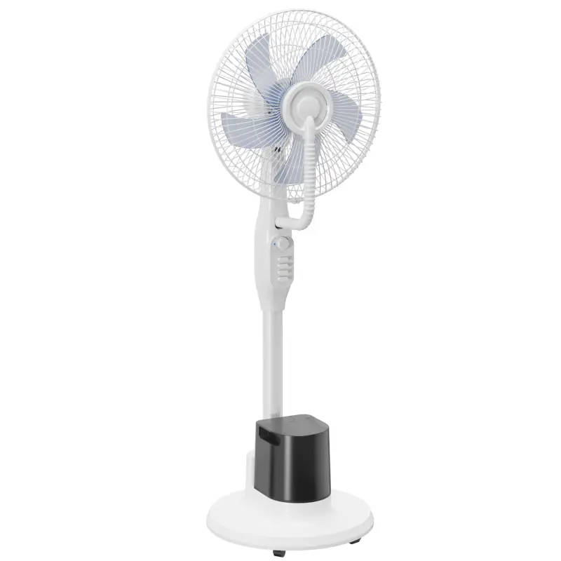 Ventilador Nebulizador 90W Oscilación de 70° 3 Velocidades 5 Aspas Depósito de Agua de 3,5L 5 Ruedas Blanco