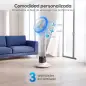 Ventilador Nebulizador 90W Oscilación de 70° 3 Velocidades 5 Aspas Depósito de Agua de 3,5L 5 Ruedas Blanco