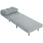Sillón Cama Individual 3 en 1 Sofá Cama Plegable con Respaldo Ajustable y Cojín Grueso para Salón 72x88x87 cm Gris