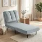 Sillón Cama Individual 3 en 1 Sofá Cama Plegable con Respaldo Ajustable y Cojín Grueso para Salón 72x88x87 cm Gris