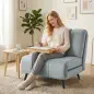 Sillón Cama Individual 3 en 1 Sofá Cama Plegable con Respaldo Ajustable y Cojín Grueso para Salón 72x88x87 cm Gris