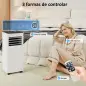 Aire Acondicionado Portátil 9000 BTU 4 en 1 Enfriamiento Deshumidificador Ventilador Temporizador para 28 m² Blanco