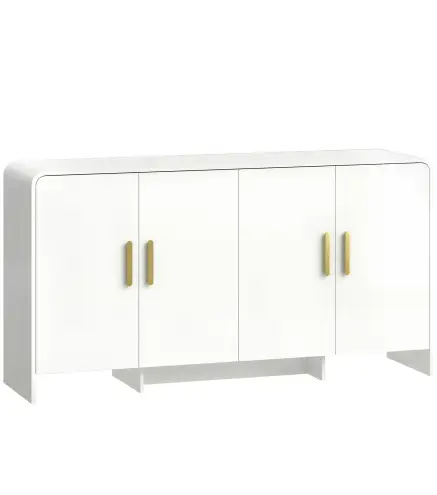 Aparador de Cocina con 4 Estantes 4 Puertas de Cierre Suave Mueble para TV de 72 Pulgadas 152x40x80 cm Blanco