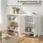 Aparador de Cocina con 4 Estantes 4 Puertas de Cierre Suave Mueble para TV de 72 Pulgadas 152x40x80 cm Blanco
