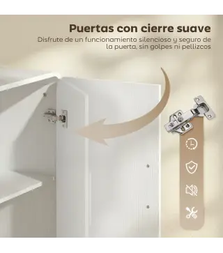 Aparador de Cocina con 4 Estantes 4 Puertas de Cierre Suave Mueble para TV de 72 Pulgadas 152x40x80 cm Blanco