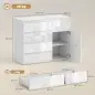 Aparador de Salón con 5 Cajones Estantes Ajustables Puerta de Cierre Suave 100x40x80 cm Blanco Brillo