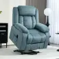 Sillón Relax Reclinable Eléctrico Levanta Personas con Puerto USB Control Remoto Asiento Ancho Reposapiés Azul
