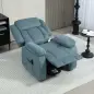 Sillón Relax Reclinable Eléctrico Levanta Personas con Puerto USB Control Remoto Asiento Ancho Reposapiés Azul