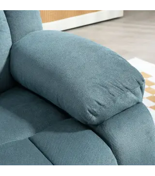 Sillón Relax Reclinable Eléctrico Levanta Personas con Puerto USB Control Remoto Asiento Ancho Reposapiés Azul